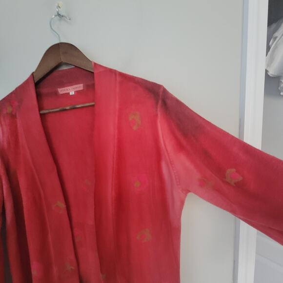 Marika Charles Women’s 4 Cashmere Blend Open Front Printed Cardigan - Picture 4 of 16